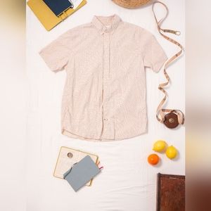 Gap Cotton Button Up Shirt- Red Starburst Pattern